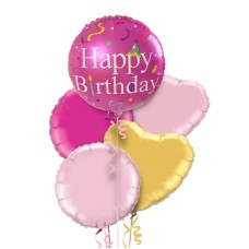 Pink Party Happy Birthday Balloon Bouquet